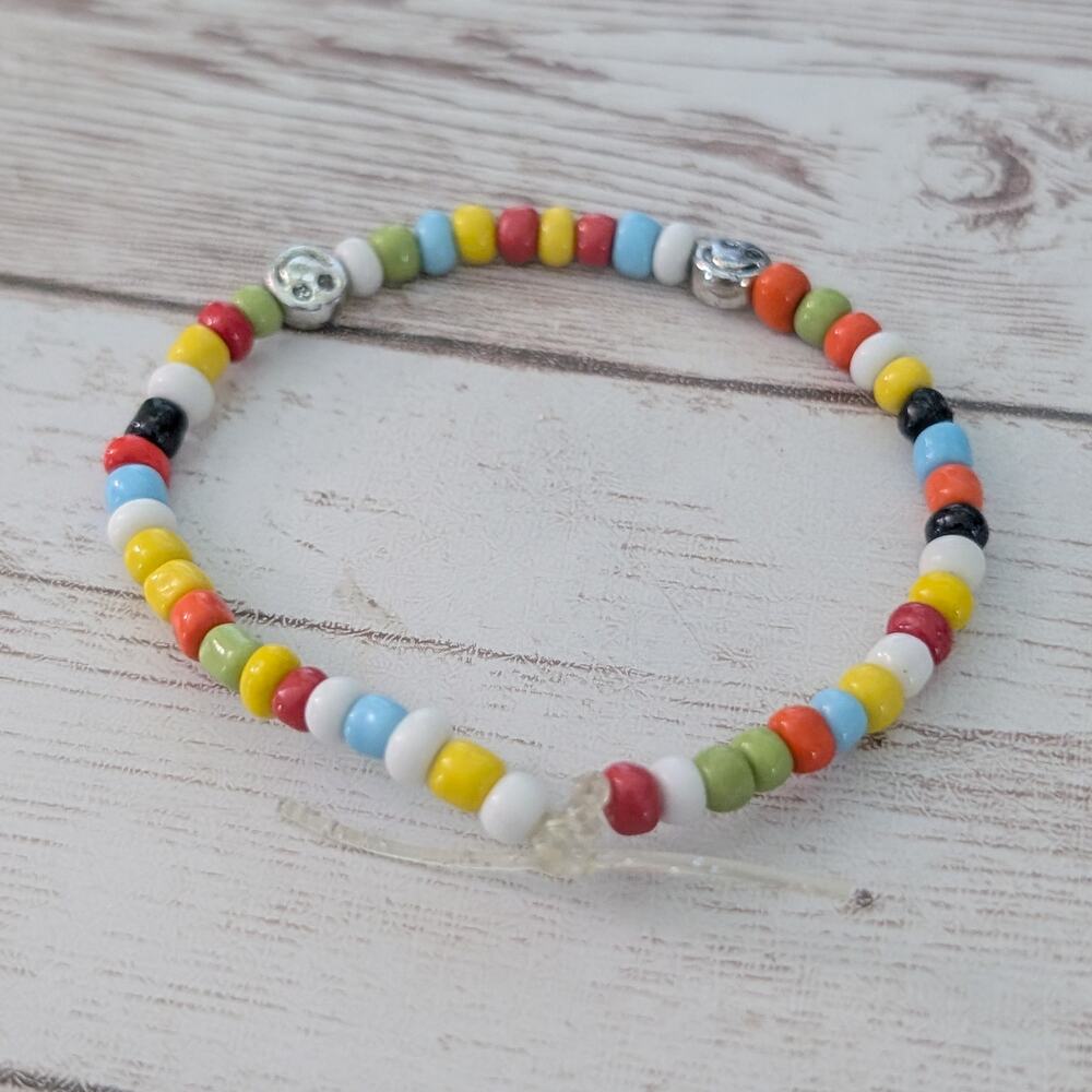 Stretch Bracelet - Multi Colored with Smiley Face